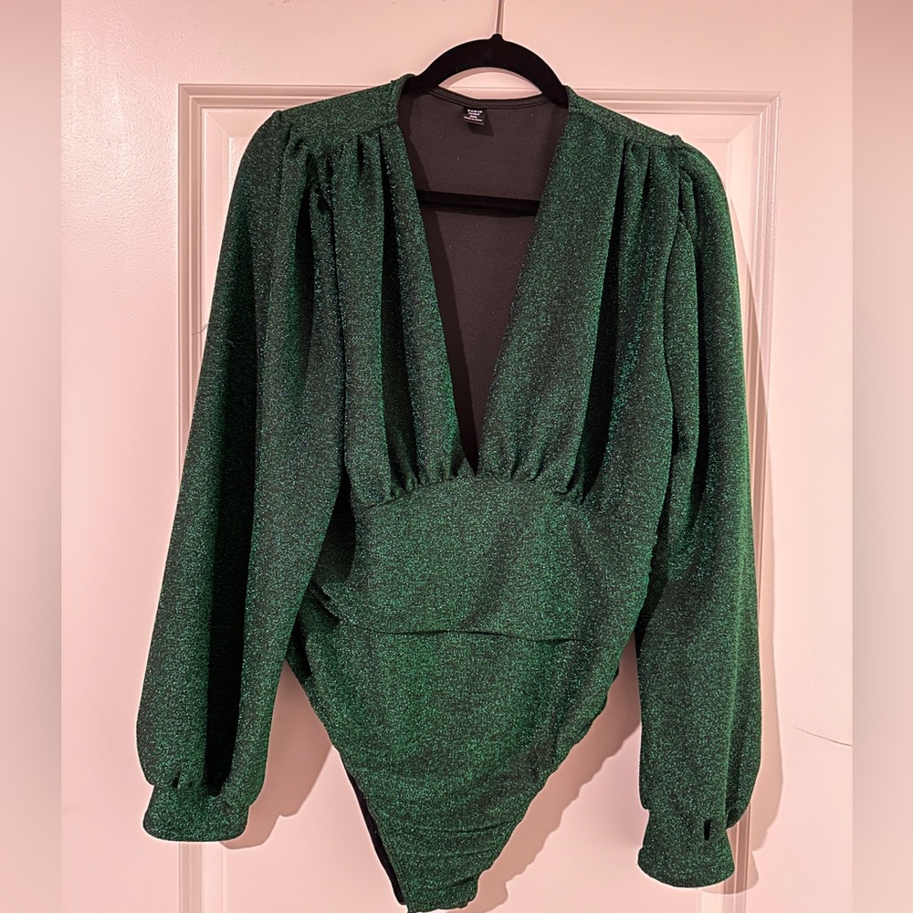 Green sparkly bodysuit